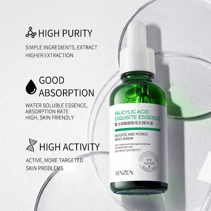 acne serum oily skin serum bl Ackheads remover large pores face essence salicylic serum pore tightening anti acne skincare