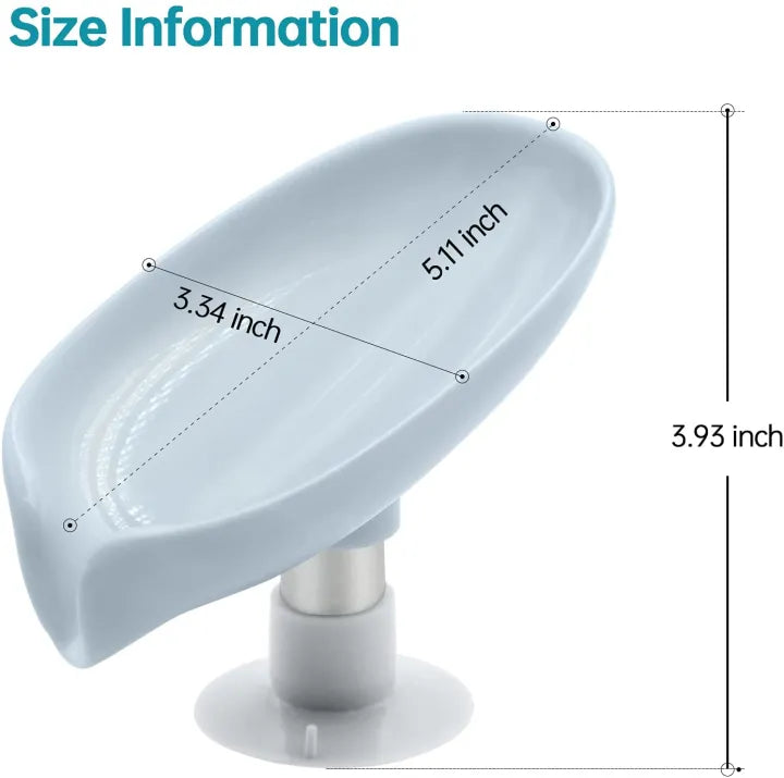 Premium Leaf-Shaped Suction Mount Soap Holder with Water Filtration Design for Bathroom