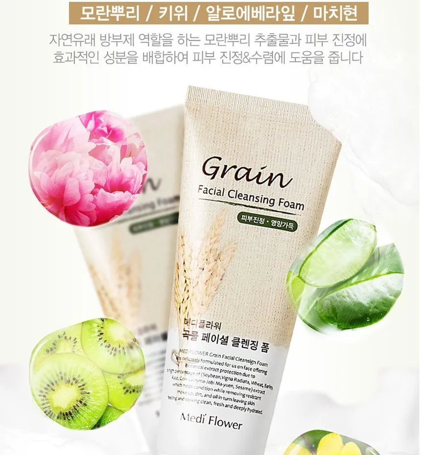 MediFlower Grain Mild Peeling Gel / Facial Cleansing Foam (Exfoliating & Skin Texture Improvement)