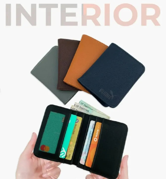 Genuine Leather Slim Bifold Wallet for Men