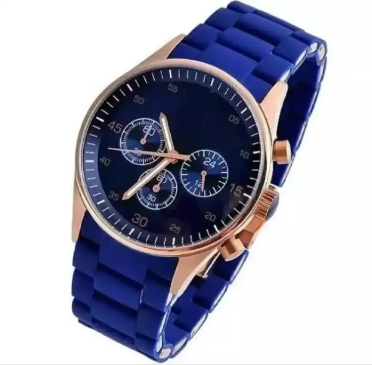 Rubber Strap Watch for Men and Boys Rubber Strap Quartz Watch Casual Style Multiple Colors