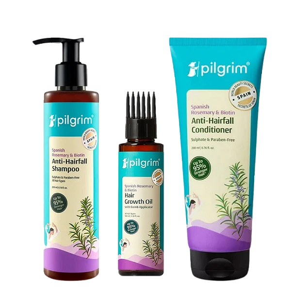 Pilgrim Spanish Rosemary & Multi-Protein Anti-Hairfall Shampoo – Strengthens Roots & Reduces Hair Breakage