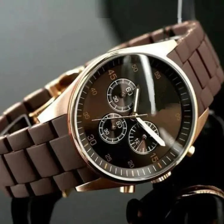 Rubber Strap Watch for Men and Boys Rubber Strap Quartz Watch Casual Style Multiple Colors