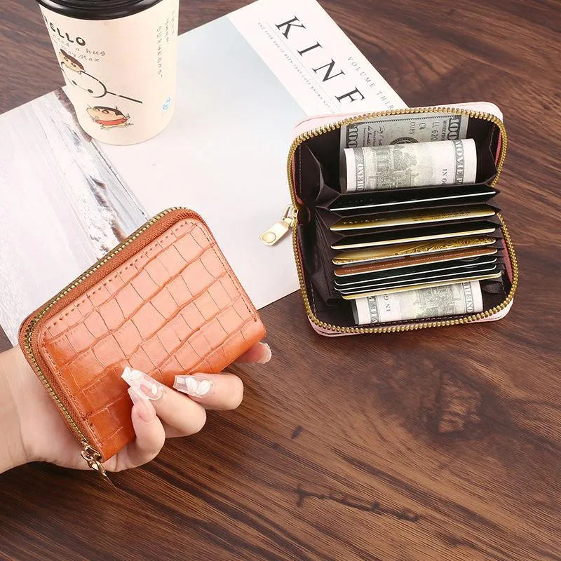 Premium PU Leather Cherry Coin Purse Bag for Women - Cute Zipper Mini Card Wallet & Square Pouch
