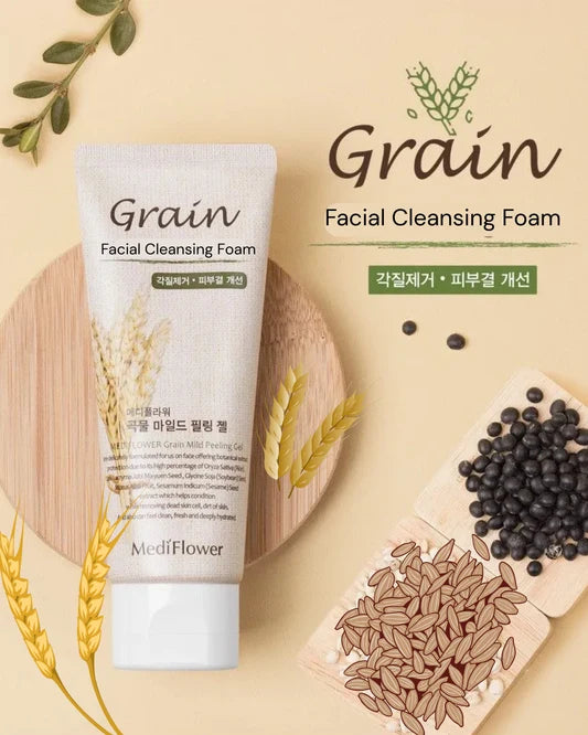 MediFlower Grain Mild Peeling Gel / Facial Cleansing Foam (Exfoliating & Skin Texture Improvement)