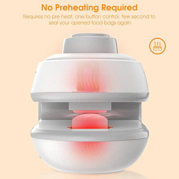 Mini Seal Machine, 2 in 1 USB Rechargeable Magnetic Heat Sealing & Cutting, Portable Handheld Vacuum Sealer for Food, Snacks, Chips, Fresh Storage