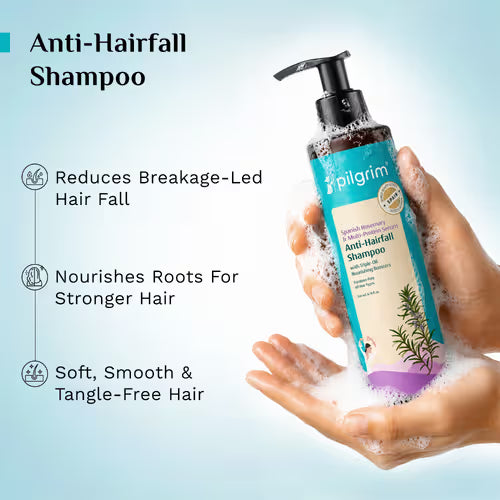 Pilgrim Spanish Rosemary & Multi-Protein Anti-Hairfall Shampoo – Strengthens Roots & Reduces Hair Breakage