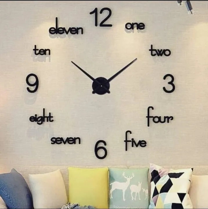 Big Eleven wooden wall clock - 3d LASER CUT - home decore wooden wall clock