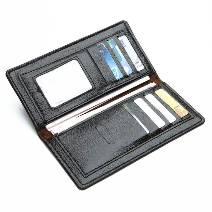 Wallet for Men – All-Season PU Leather Slim Long Bi-fold with Card Holder & Mobile Pocket