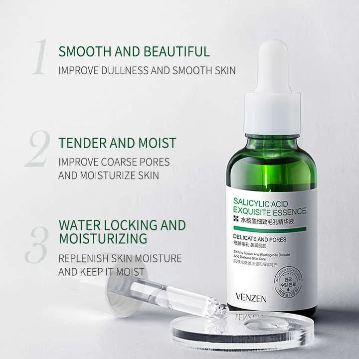 acne serum oily skin serum bl Ackheads remover large pores face essence salicylic serum pore tightening anti acne skincare