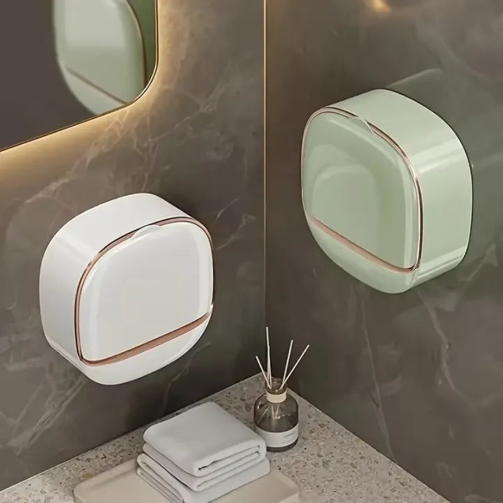 Luxury Soap Holder with Drain Tray, Waterproof Soap Dish with Drainage Box, Soap Box