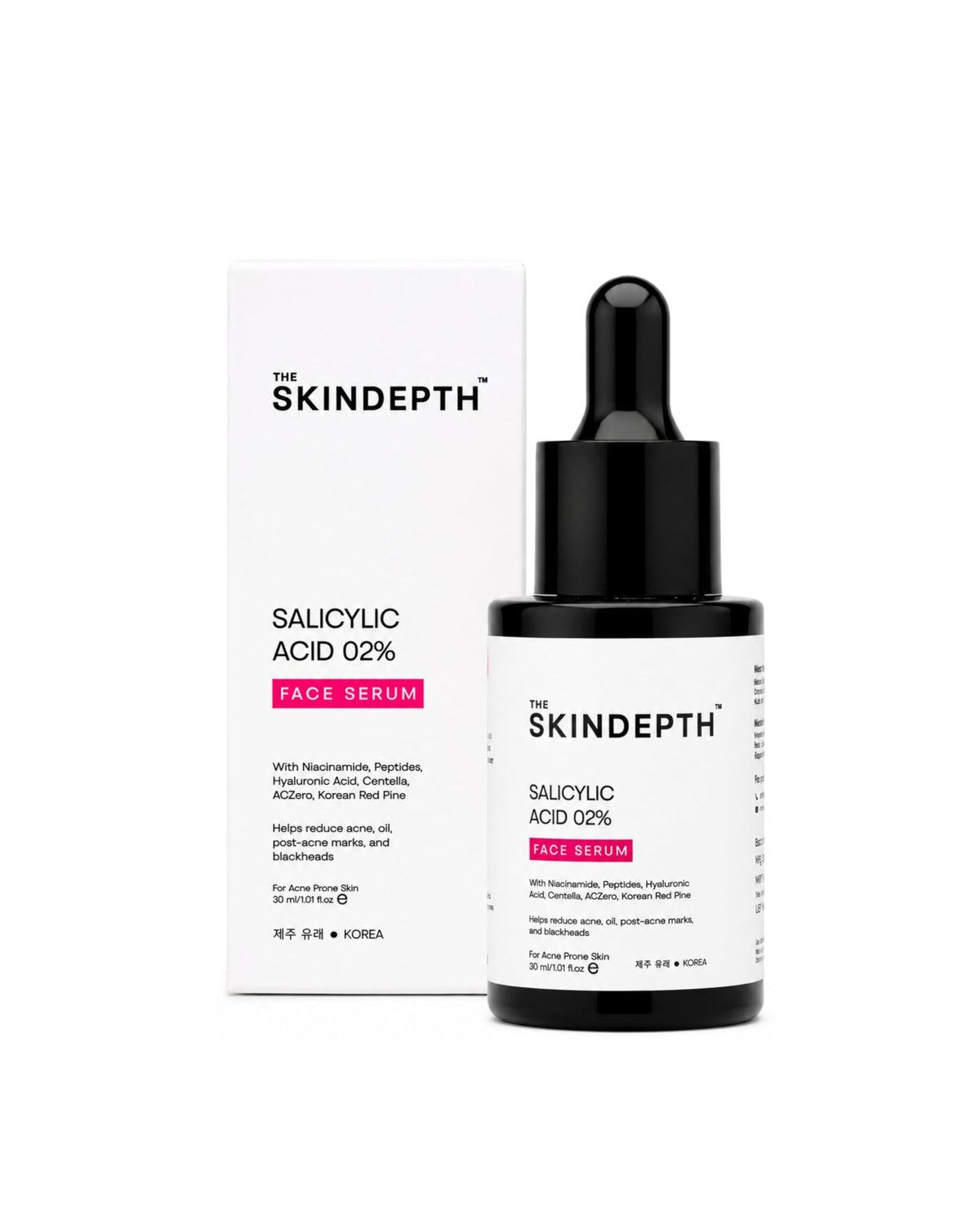 THE SKINDEPTH Salicylic Acid 02% Face Serum (with Niacinamide & Peptides - 30ml)