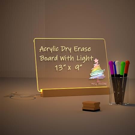 GlowBoard™ – LED Illuminated Acrylic Dry Erase Note Board