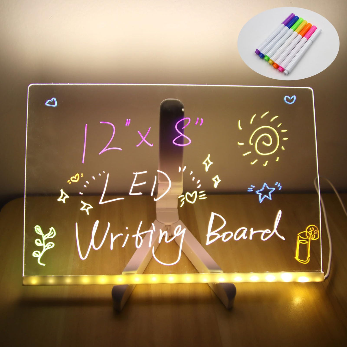 GlowBoard™ – LED Illuminated Acrylic Dry Erase Note Board