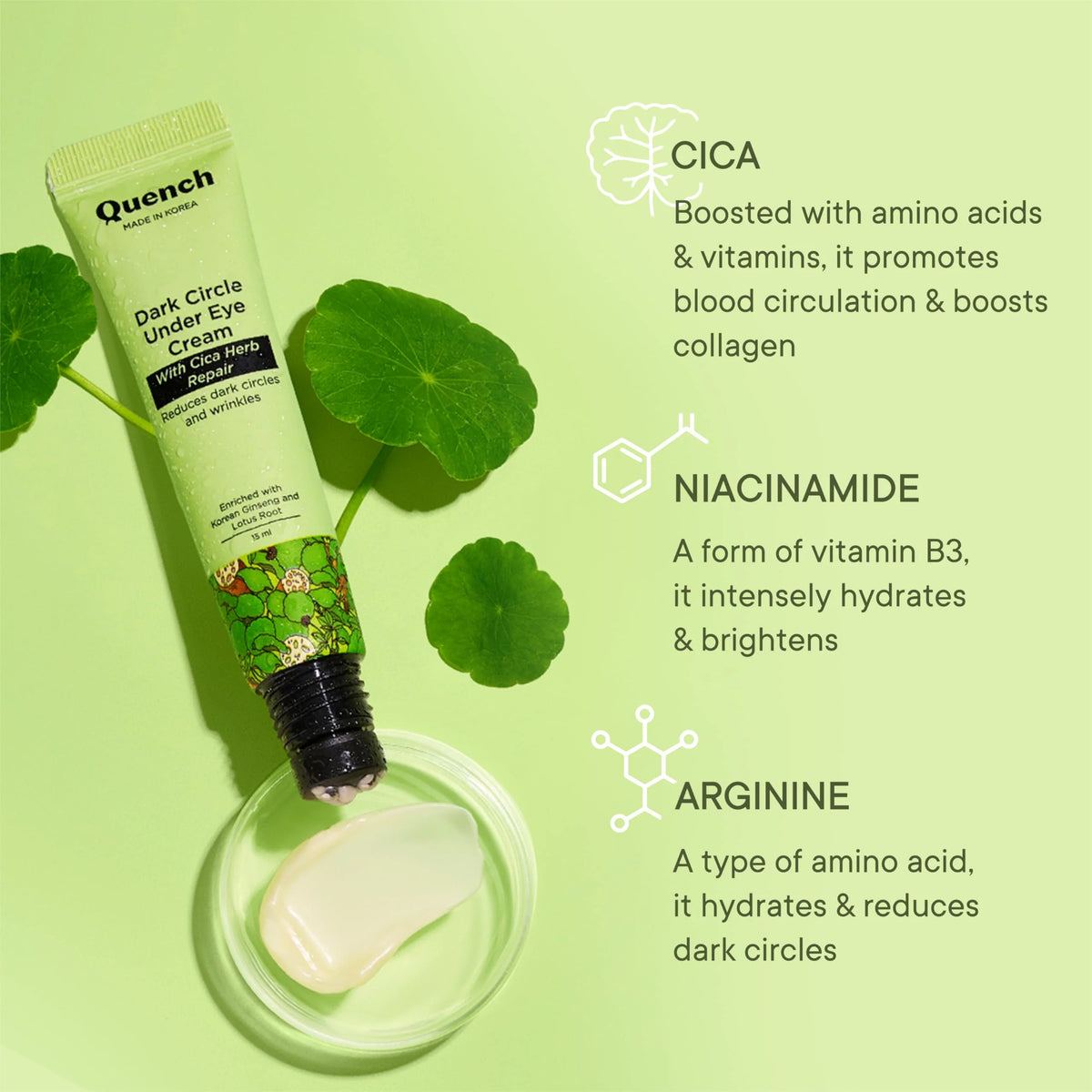 Quench Dark Circle Under Eye Cream (With In-Built Massage Roller)