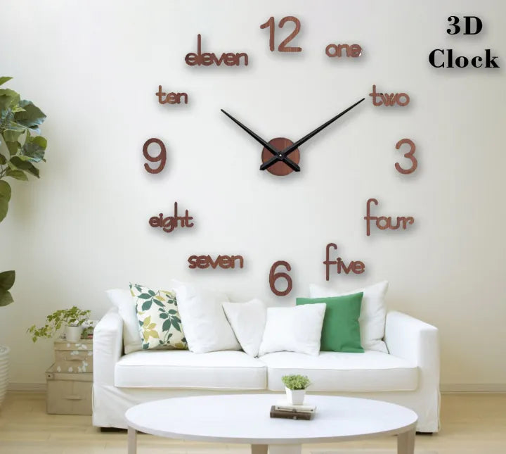 Big Eleven wooden wall clock - 3d LASER CUT - home decore wooden wall clock