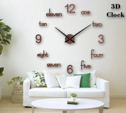 Big Eleven wooden wall clock - 3d LASER CUT - home decore wooden wall clock