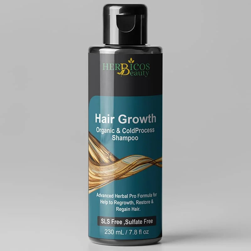 Herbicos Beauty Hair Growth Organic & Cold Process Shampoo – SLS & Sulfate Free Advanced Herbal Formula