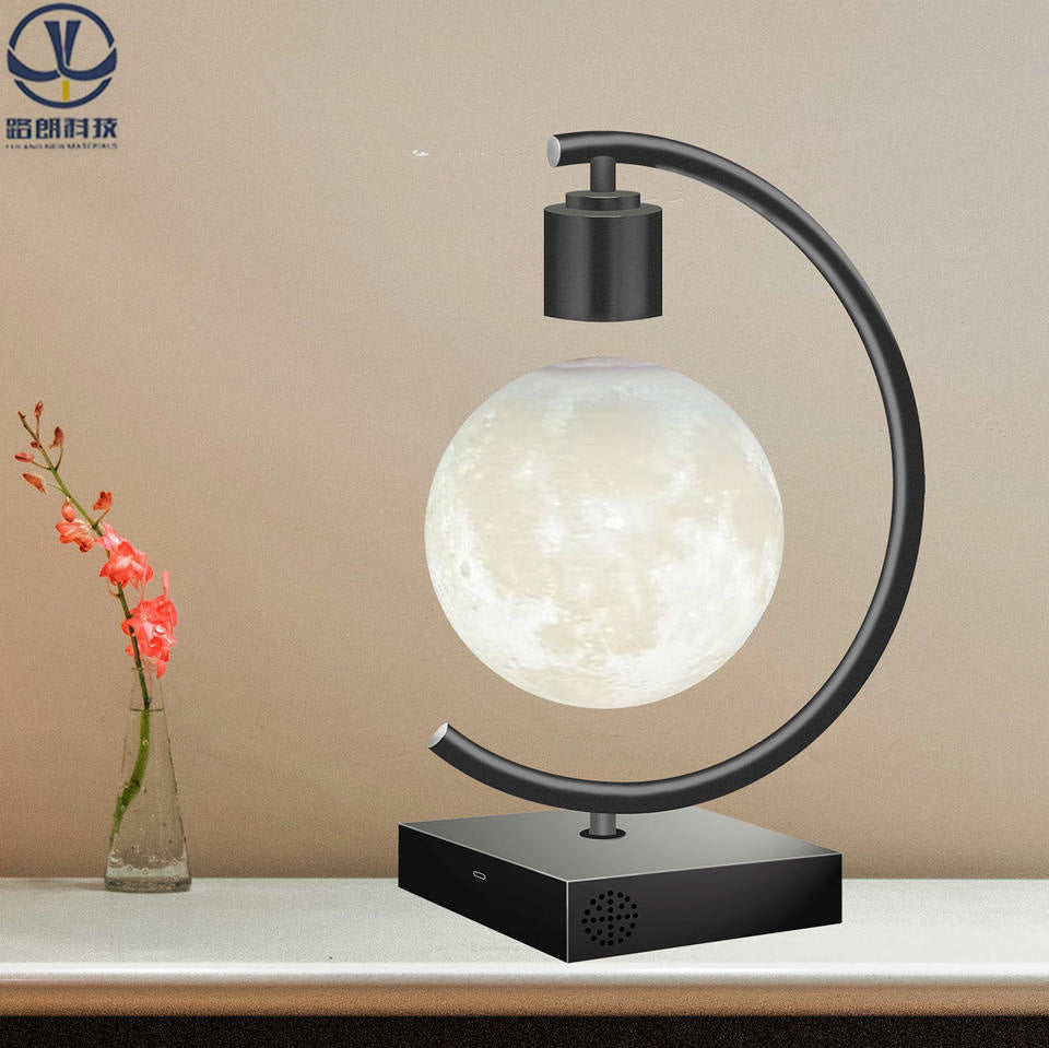 Floating Magnetic Levitating Moon Lamp – 360° Rotating 3D Printed Night Light with Touch Control