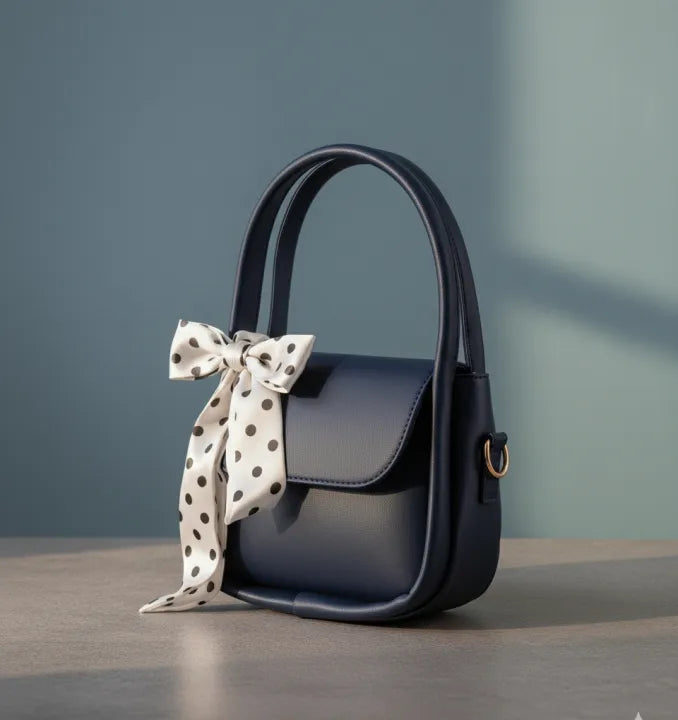 🎀 Elegant Ladies Multicolor Shoulder Bag 👜 | Fashion Crossbody Purse and top handle bag with Polka Dot Bow For Women