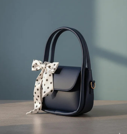 🎀 Elegant Ladies Multicolor Shoulder Bag 👜 | Fashion Crossbody Purse and top handle bag with Polka Dot Bow For Women