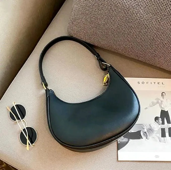 Premium PU Leather Vintage Crescent Sling Bag for Women - Stylish Shoulder Purse