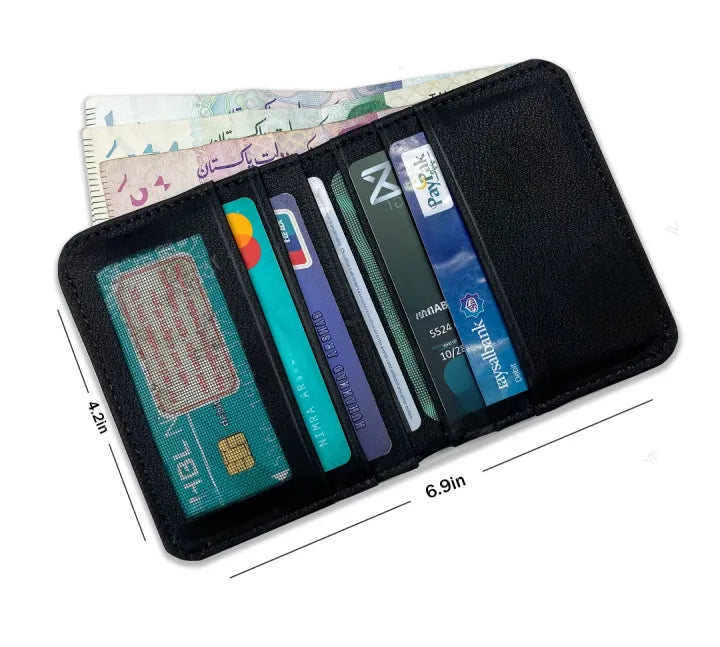 Genuine Leather Slim Bifold Wallet for Men