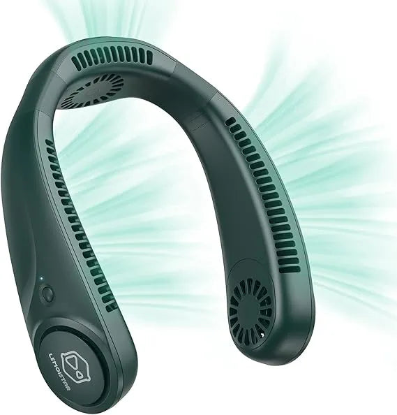 Portable Neck Fan, Hands Free Bladeless Fan, Headphone Design, USB Powered Desk Fan,3 Speeds