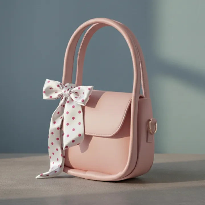 🎀 Elegant Ladies Multicolor Shoulder Bag 👜 | Fashion Crossbody Purse and top handle bag with Polka Dot Bow For Women