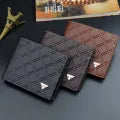 Men’s Premium Check Pattern Leather Wallet – Stylish Bifold Design
