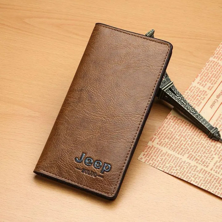 Wallet for Men – All-Season PU Leather Slim Long Bi-fold with Card Holder & Mobile Pocket