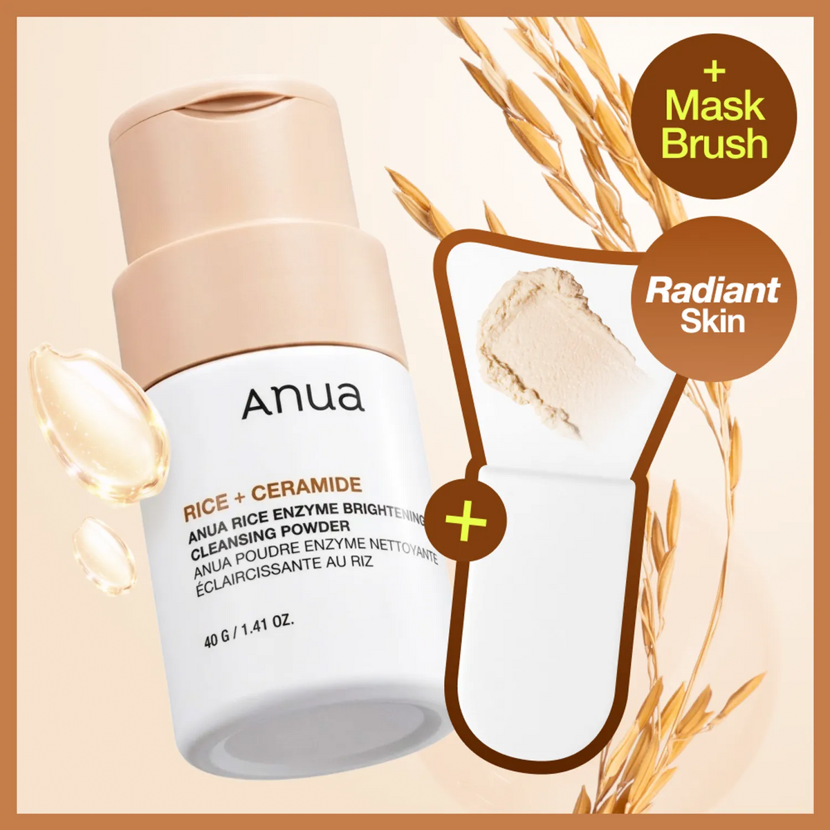ANUA Rice Enzyme Brightening Cleansing Powder - 40g