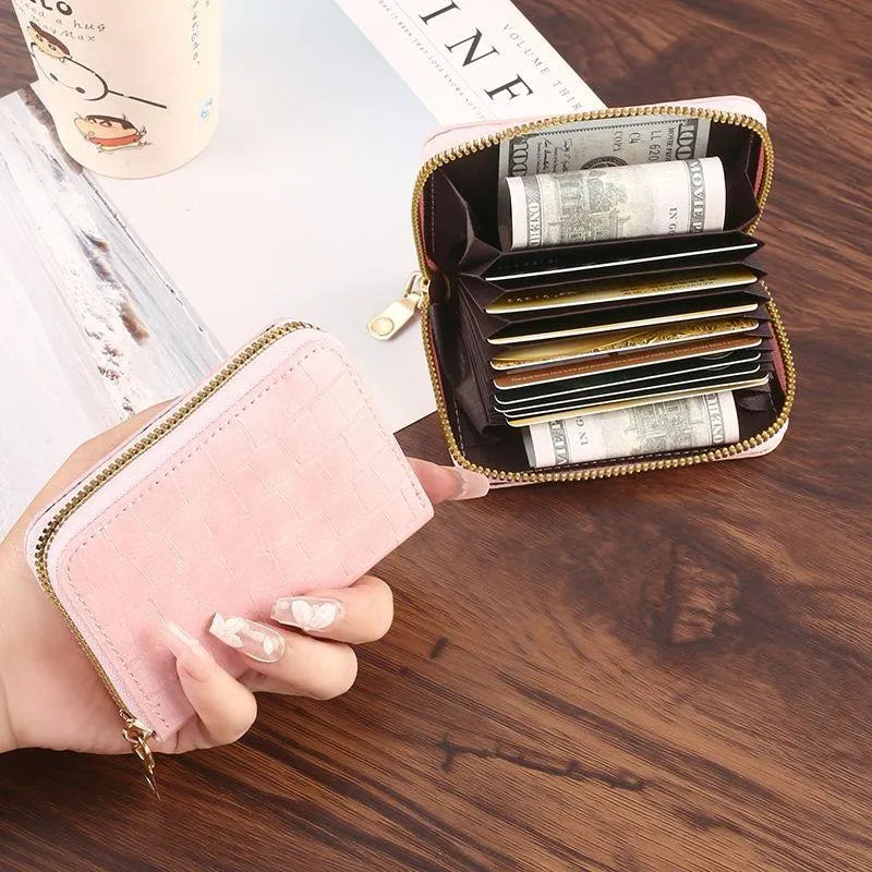 Premium PU Leather Cherry Coin Purse Bag for Women - Cute Zipper Mini Card Wallet & Square Pouch