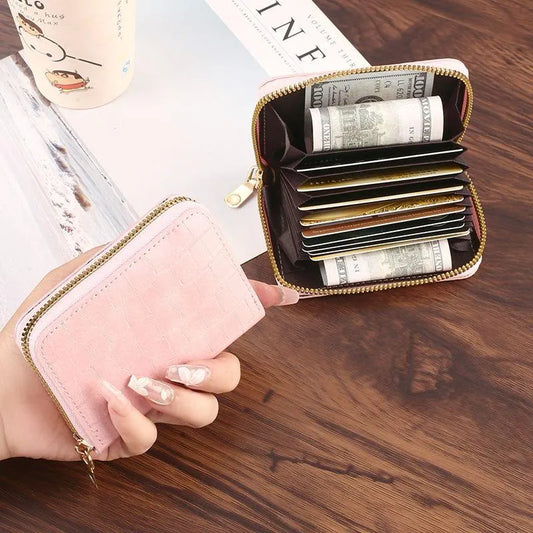 Premium PU Leather Cherry Coin Purse Bag for Women - Cute Zipper Mini Card Wallet & Square Pouch