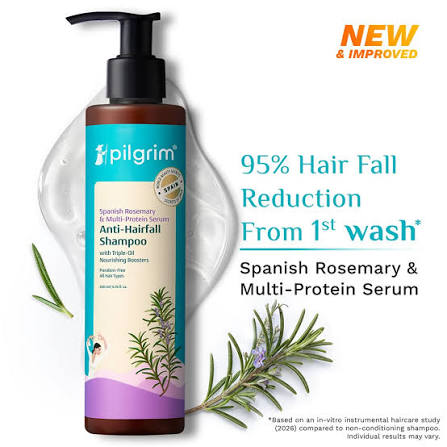 Pilgrim Spanish Rosemary & Multi-Protein Anti-Hairfall Shampoo – Strengthens Roots & Reduces Hair Breakage